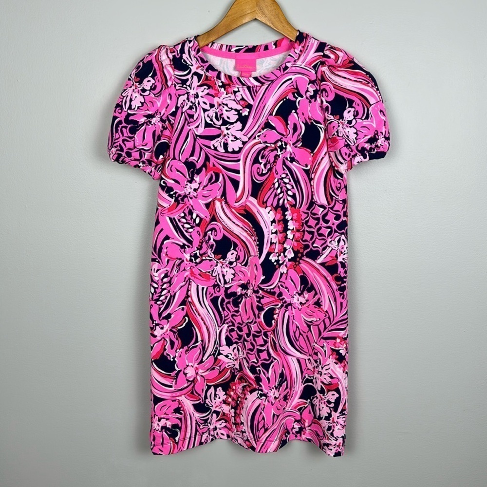 Lilly Pulitzer Girls Bubble Sleeve Knit Dress. Size XL 12/14.